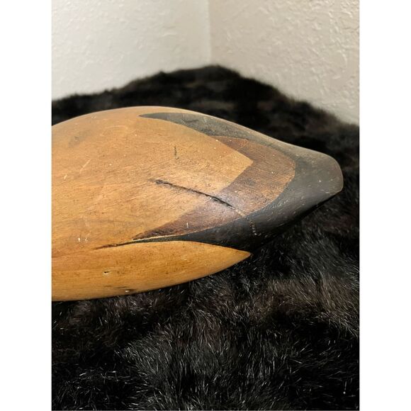 Vintage Tom Taber Wood Duck Decoy Wooden Carved Painted Signed - Picture 6 of 12